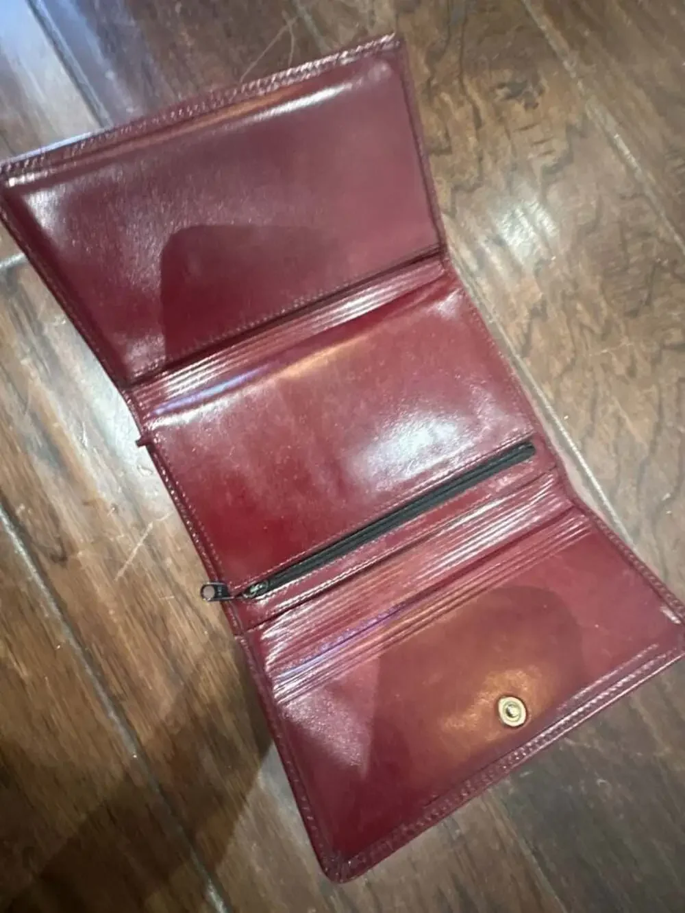 Macel Vintage Red Leather Checkbook Planner Wallet Organizer